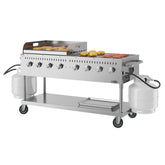 60 in. 8-Burner Commercial Outdoor Propane Gas Grill with 30 in. Griddle in Stainless-Steel, ETL Listed (CGKIT6-G30)